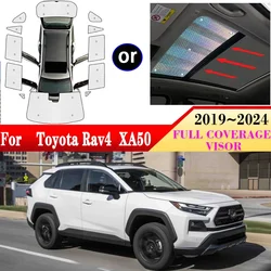 Sun Visors For Toyota RAV4 2023 Accessories 2019~2024 XA50 Auto Front Rear Side Sunscreen Window Sunshade Covers Car Accessories