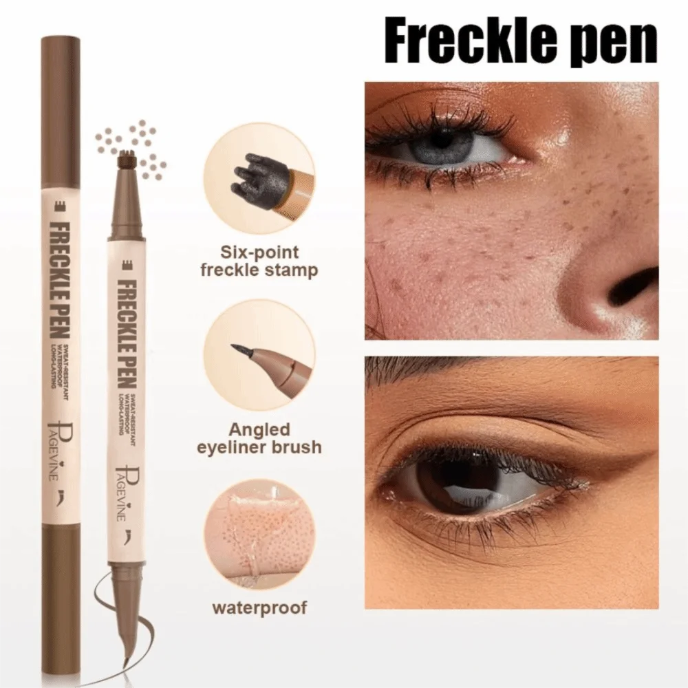 New Double-End Freckle Stamp Pen Waterproof Fast Drying Freckle Dot Pen Long Lasting 3-IN-1 Eyeliner Pencil Cosmetics