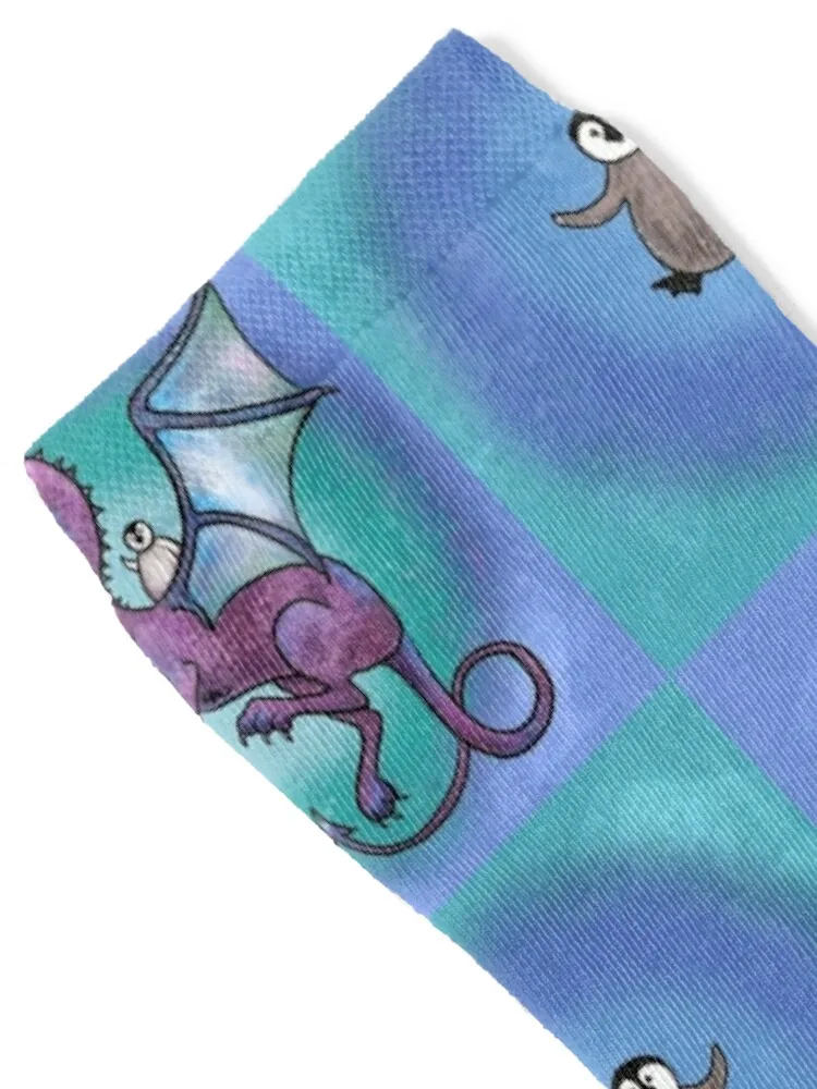 Penguin and Dragon Save the Day Socks Toe sports cute Socks Women Men's