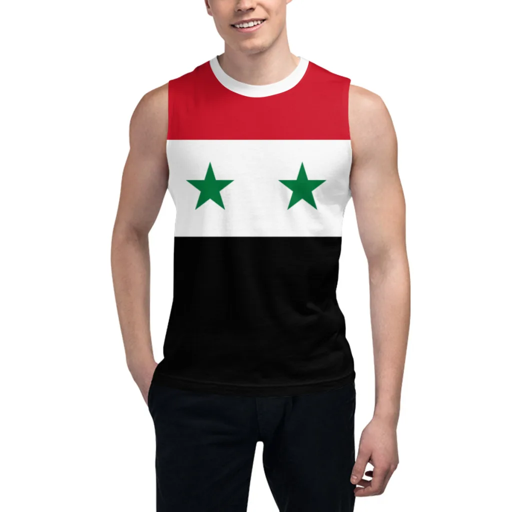 

Sleeveless T-shirt Syria Flag 3D Men's Boys Tshirt Gyms Tank Tops Fitness Joggers Basketball Training Vest