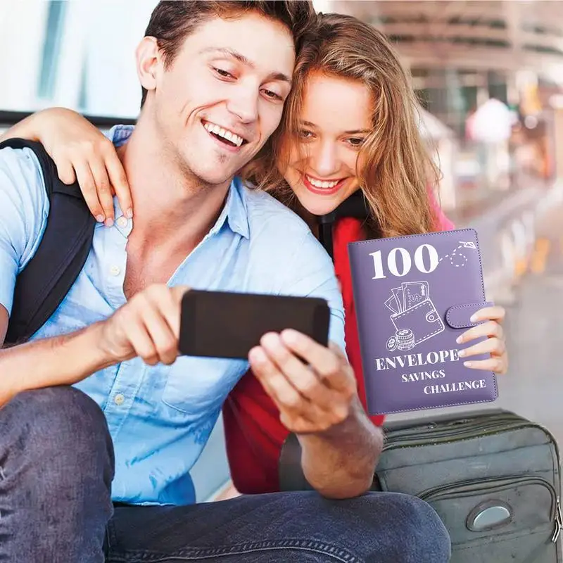 Libro de desafío de ahorro de dinero A5, carpeta de presupuesto de ahorro de dinero para planificación y ahorro de 5050 dólares