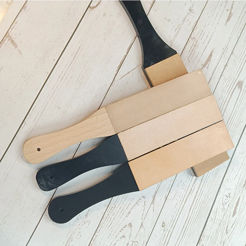 Double Side Leather Strop for Knife Sharpening Stropping Block Kit Compound Knife Sharpening Double Side