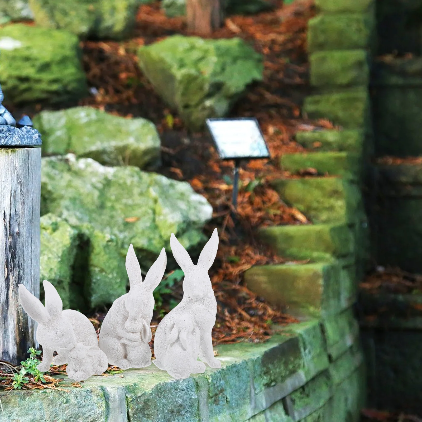 

1Set Resin Vintage Nordic Style Long-Eared Rabbit Statue for Indoor Outdoor Mother Rabbit Home Decor Bunny Statue