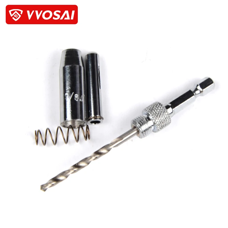 VVOSAI 4 Pcs Self Centering Hinge Hardware Drill Bit Set 5/64 7/64 9/64 11/64 HSS Wood Tool Hole Saw