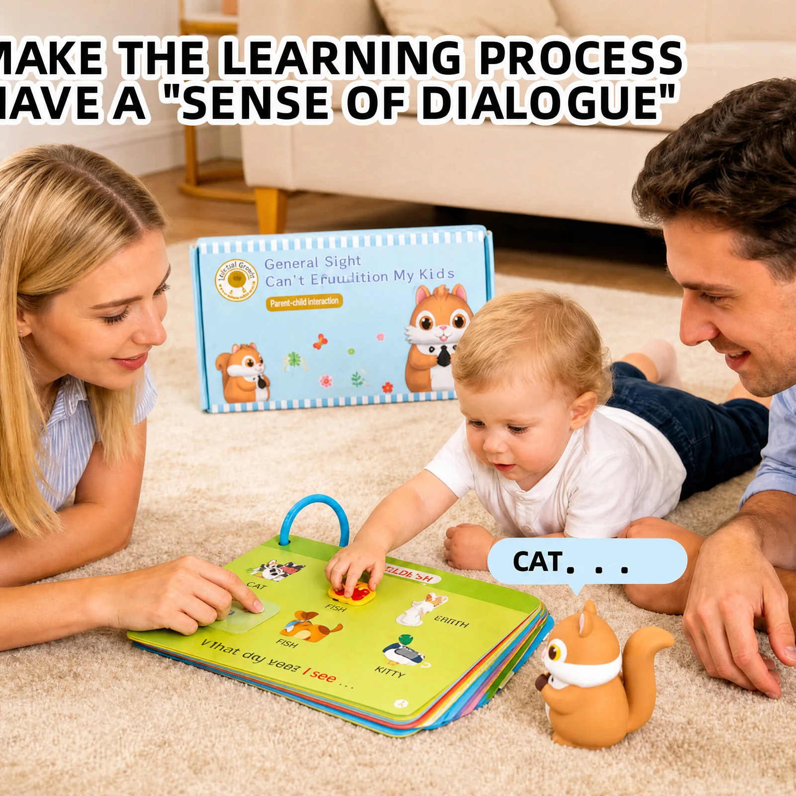 Toddler Learning Toys 55 Double Sided Flash Cards with  Reading Pen 5 Level Volume Control for Early Speech Development