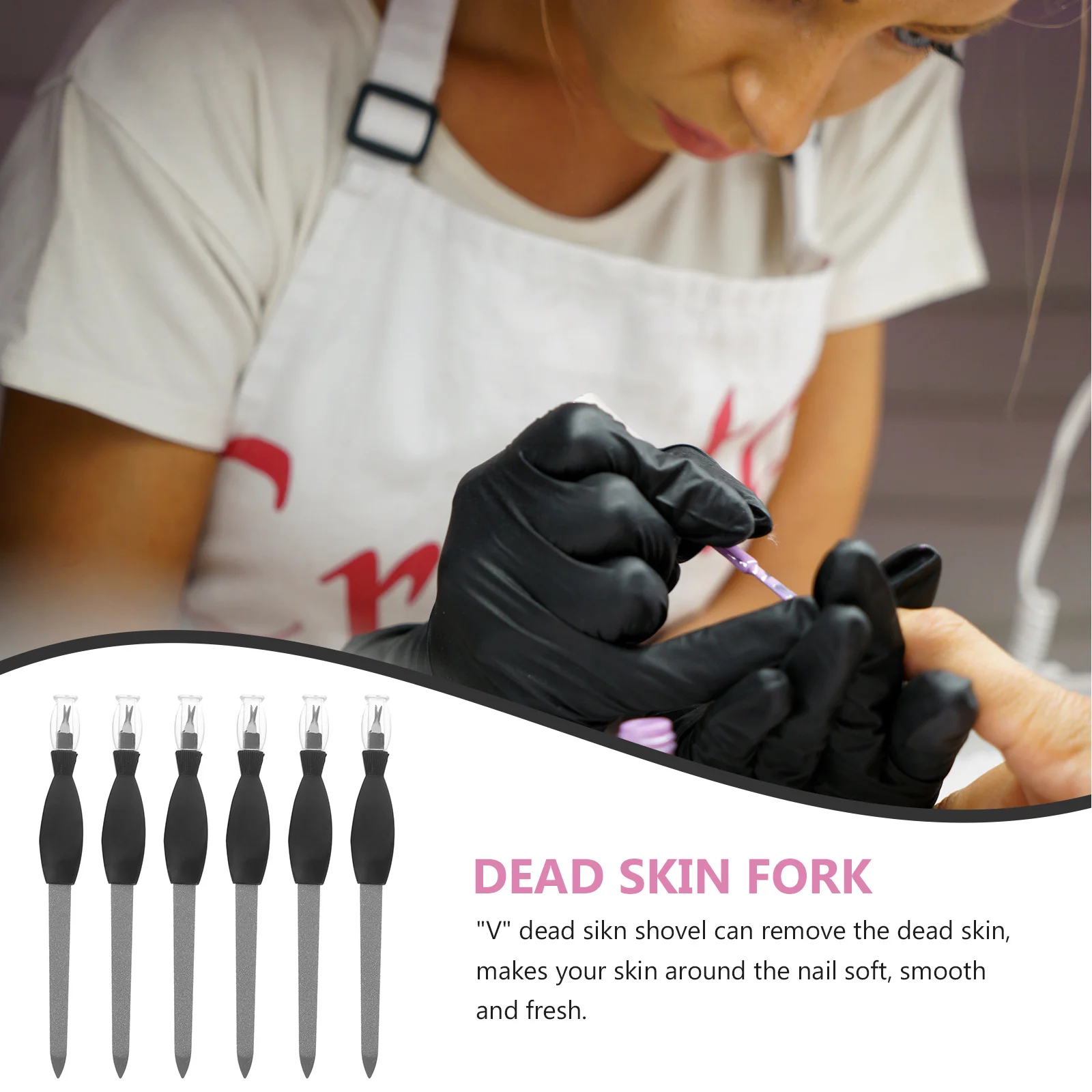 

12Pcs Nail File Dead Skin Fork Stainless Steel 2-in-1 Cuticle Pusher Dual Grit Surface for Manicure Nail Tool