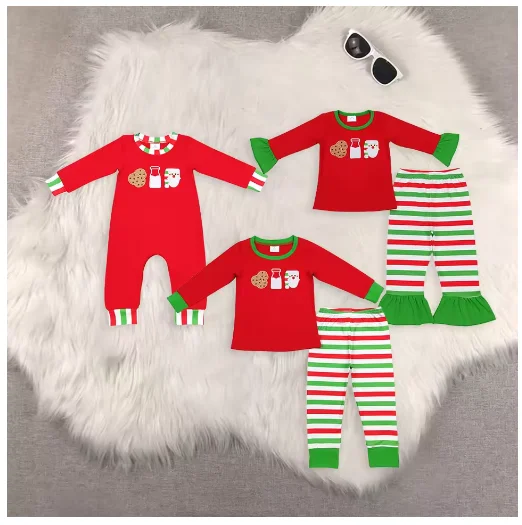 

Wholesale baby rompers kids clothes girl sets Embroidered red long sleeve romper Summer Boutique baby boy clothes