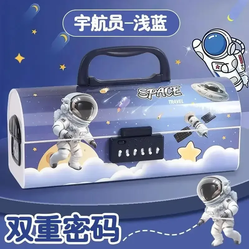 Large Capacity Password Lock Pencil Case Portable Stationery Box School Supplies Suitcase Multi-functional