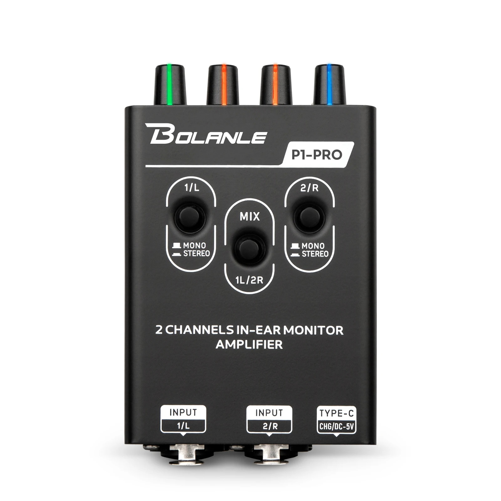 Amplificador de fone de ouvido intra-auricular IEM Bolanle P1 PRO Type-C multifuncional com mixer de dois canais estéreo para monitoramento pessoal. ﻿