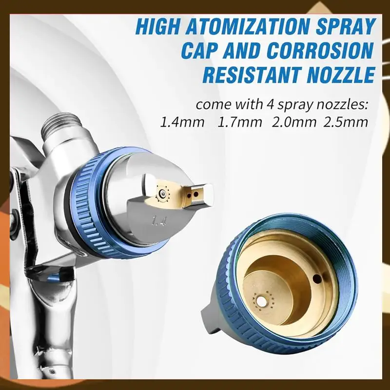 

Hot HVLP Gravity-Fed Air Spray-Gun With 1.4/1.7/2.0/2.5 Mm Nozzles And 650 Cc Mixing Cups, Automotive Paint Sprayer