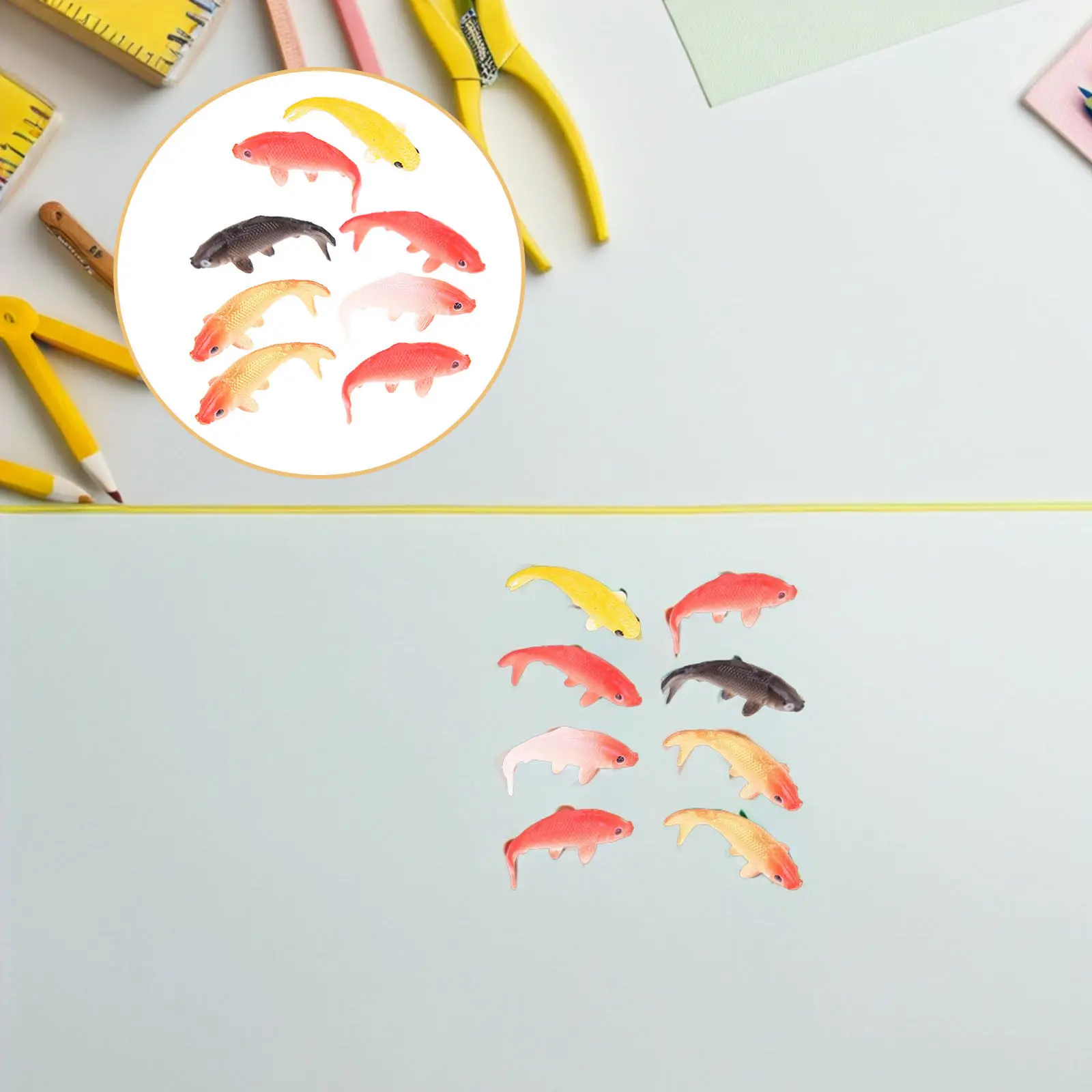 

Набор из 8 миниатюрных декоративных рыбок-карпов для микроландшафта, красочные, компактные, для аквариума