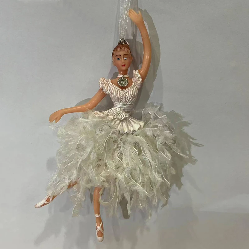 Menina ballet ornamento pendurado árvore de natal anjo bonecas pingente de pelúcia dançarino ornamentos pingentes decoração cisne lago elf pequenas tags