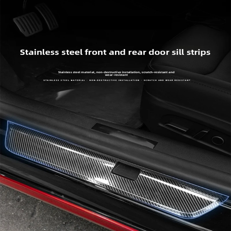 Stainless Steel Door Sill Scuff Plate For Model 3 Highland Front Rear Door Entry Guard Threshold Protector Interior Accessories