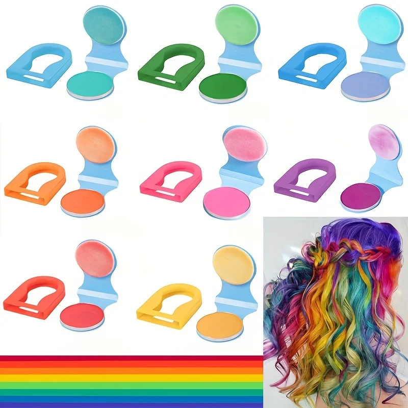 Disposable Hair Dye Powder Cake Light Color Temporary Rainbow Hair Color Easy to Apply Disposable Single Color Hair Dye