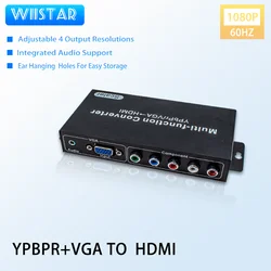 Wiistar Ypbpr Component  And Vga To Hdmi With Scaler And Audio Multi-Function Converter 1080p Supported Analog Signal To Digital