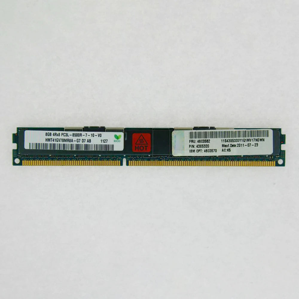 43X5320 46C0582 Server Memory HX5 8GB DDR3 1066 4RX8 PC3L-8500R VLP REG RAM Fast Ship Works Perfectly