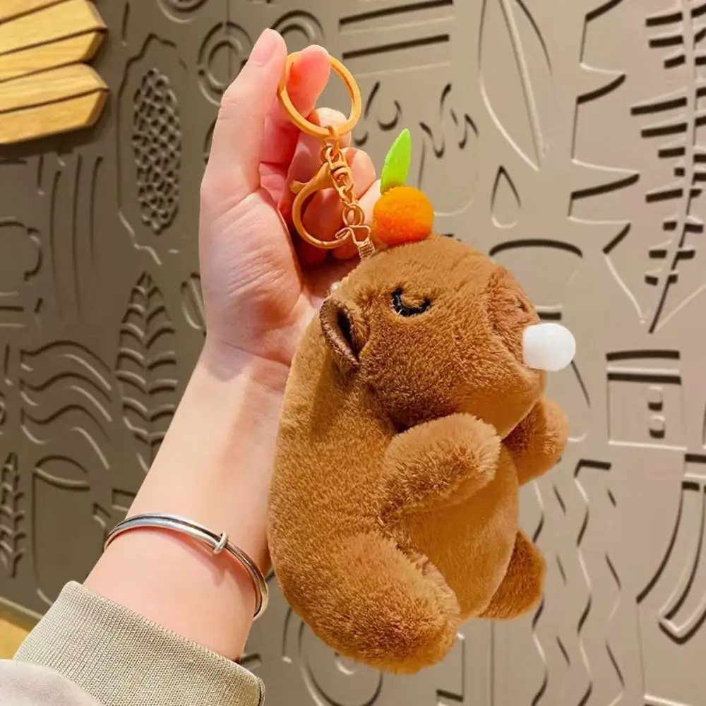 Capybara Keychain Multicolor Plush Toy Cartoon Capybara Simulation Capybara Pendant Accessories Stuffed Animals Toy