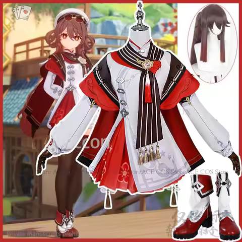 Anime Game Genshin Impact Cosplay Hu Tao Costume New Years Suit Christmas Unim Dress Lolita Wigs Girls Woman Customized