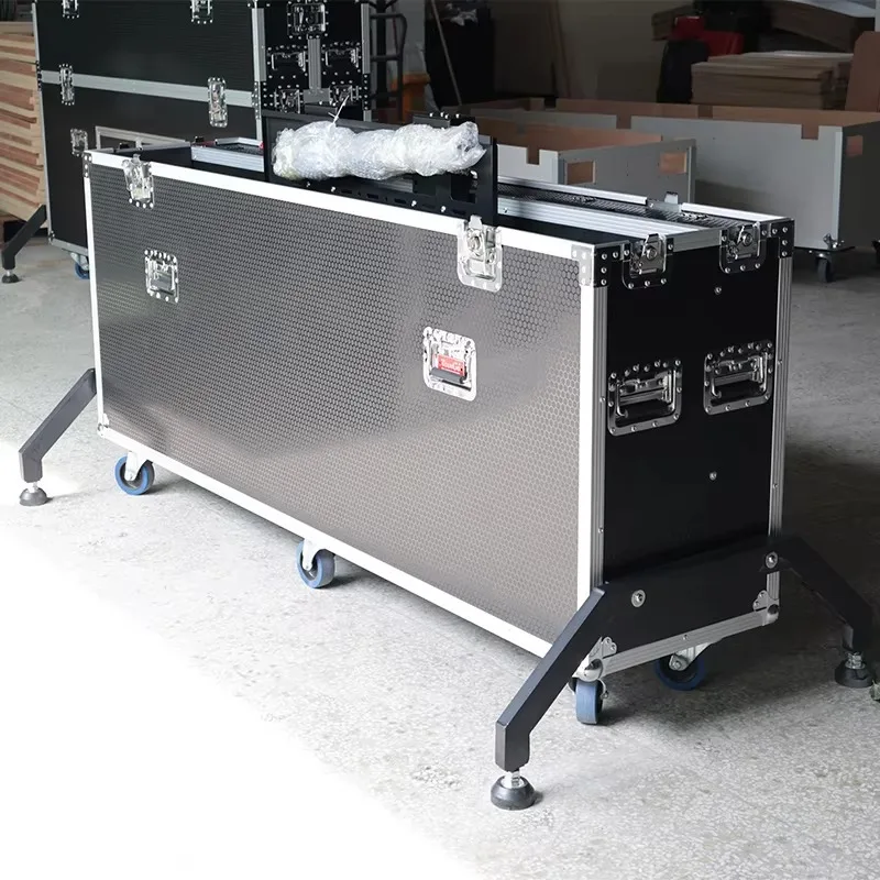 TourGo 75-inch Motorized TV Flight Case with Aluminum Shockproof Frame and Integrated Electric Lift