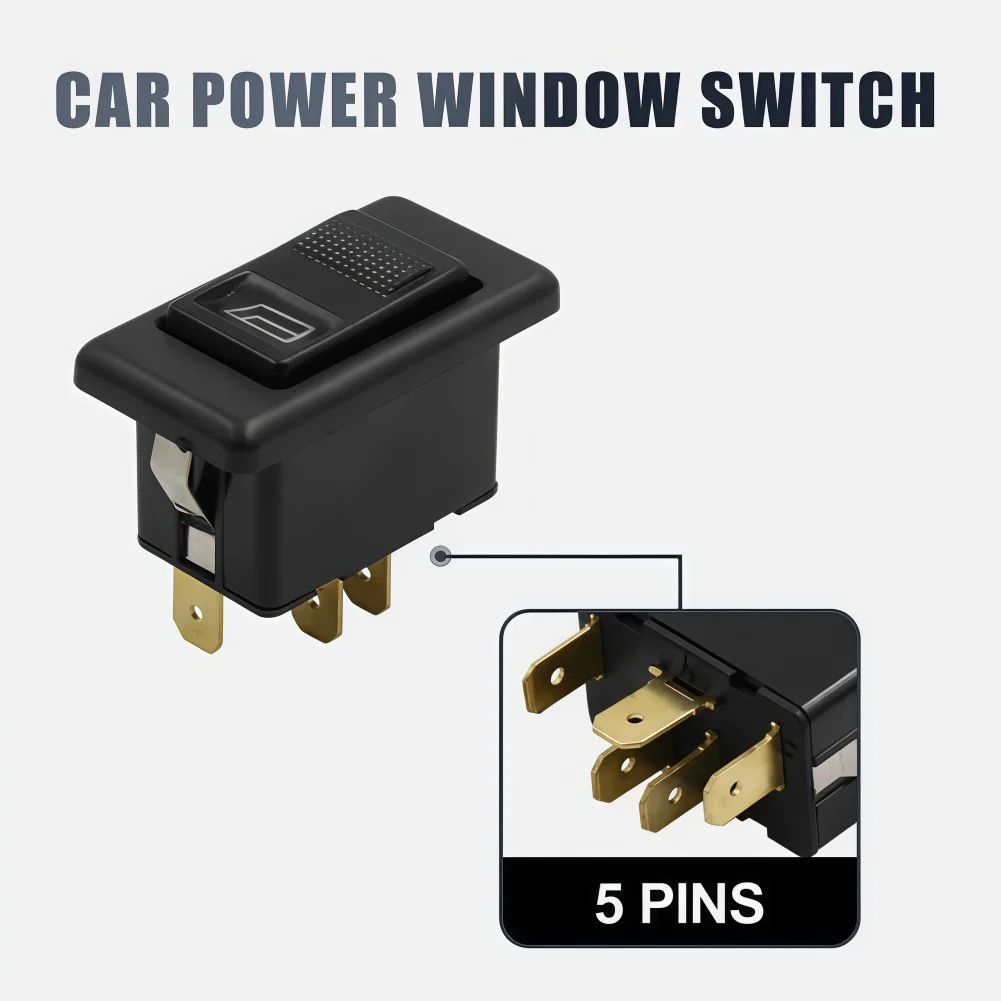 

Car Power Window Switch 5 Pin Electric Glass Lifter Controller DC 12V Regulator Switch Accessories Replacement Black Parts