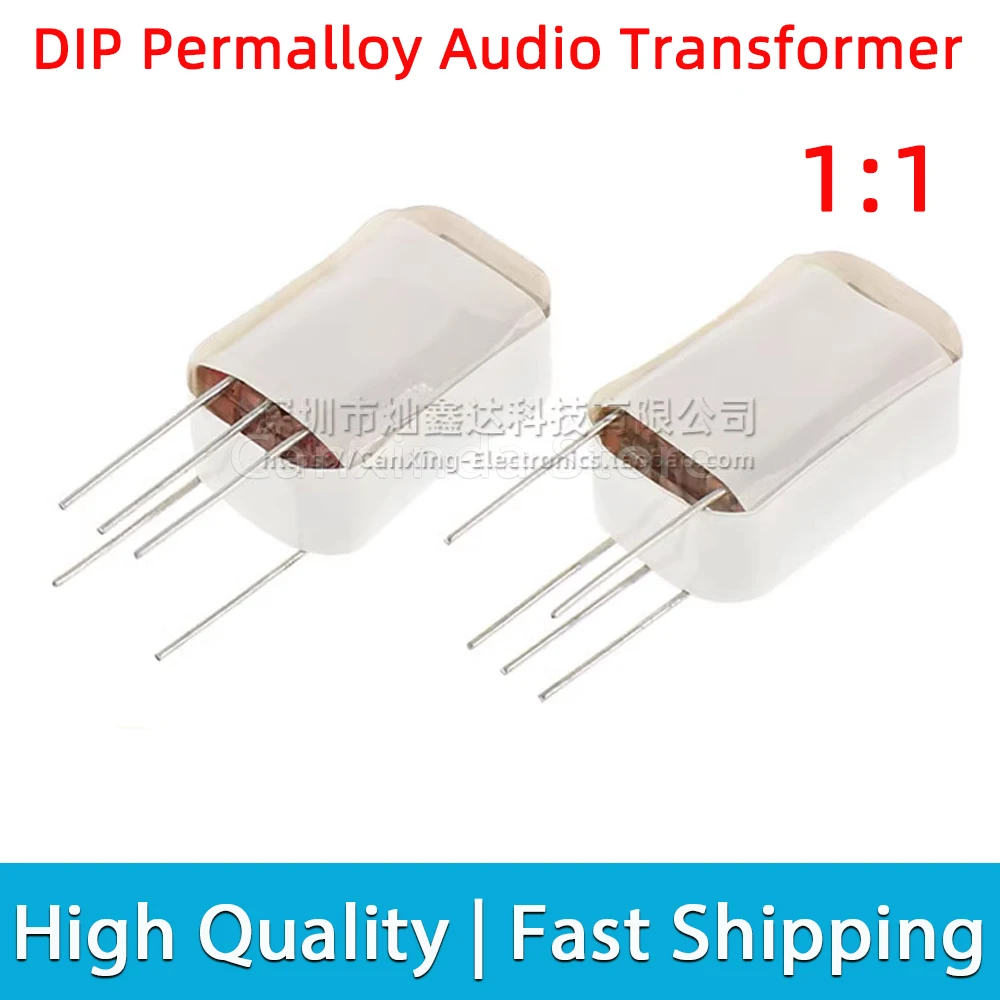 2pcs DIP Permalloy Audio Transformer Impedance 600 ohm Inductance 1.2H Turns Ratio 1:1 isolation Ni-Fe Transformer nickel steel