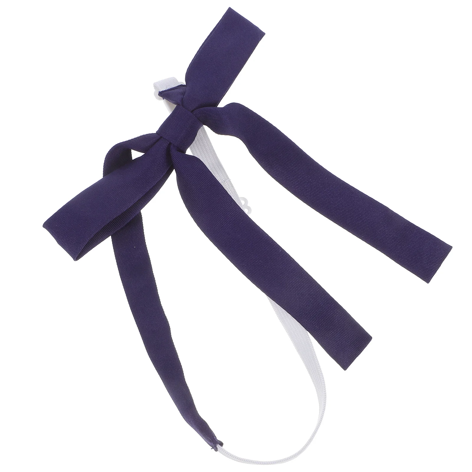 

Ladies Bowtie Adjustable Pre-Tie Ribbon Necktie Polyester Solid Color Bowknot for Women School Party Cosplay Uniform
