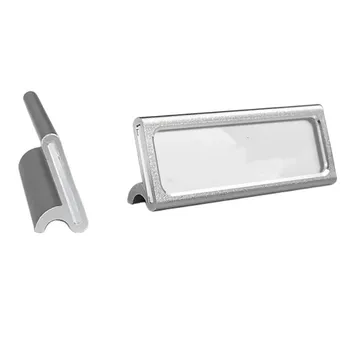 Présentoir d'Étiquettes de Prix en Alliage d'Aluminium, Support de Carte, Promotion, Haut de Gamme, 100 Ensembles