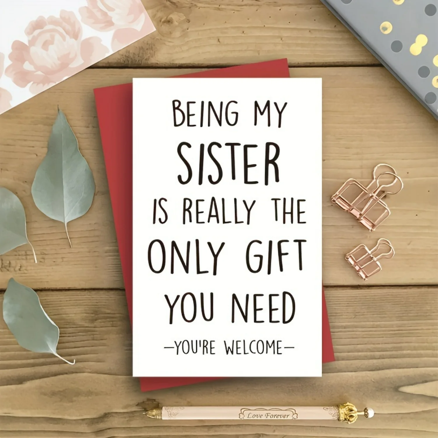 1pc Hilarious Sister Birthday Card - Delightfully Witty & Personalized Greeting with Envelope - Unusual Design, Perfect for Birt