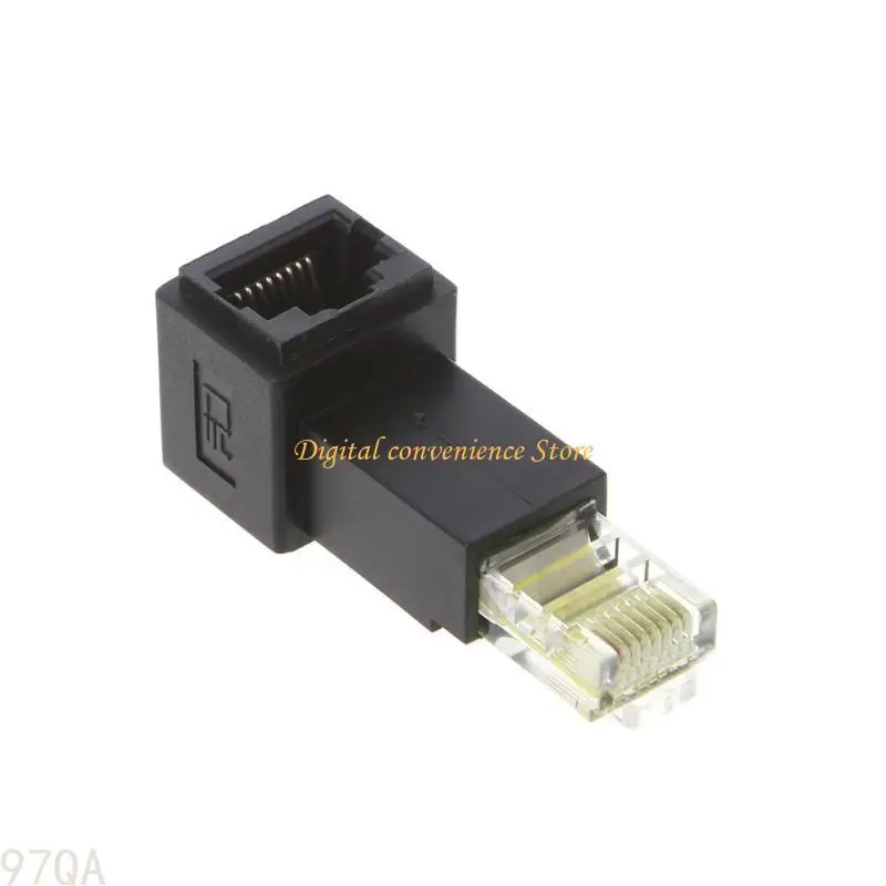97QA RJ45 for Cat 5e Male to Female Multi-angle Lan Ethernet Extension Adapte
