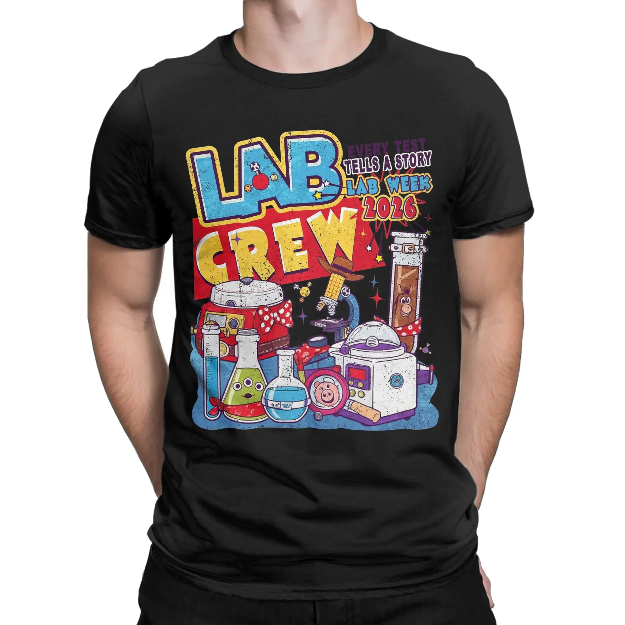 2026 Lab Week Medical Lab Technician T-Shirt for Men  Novelty Cotton Tee Shirt Crewneck Short Sleeve T Shirts Printed Clothes