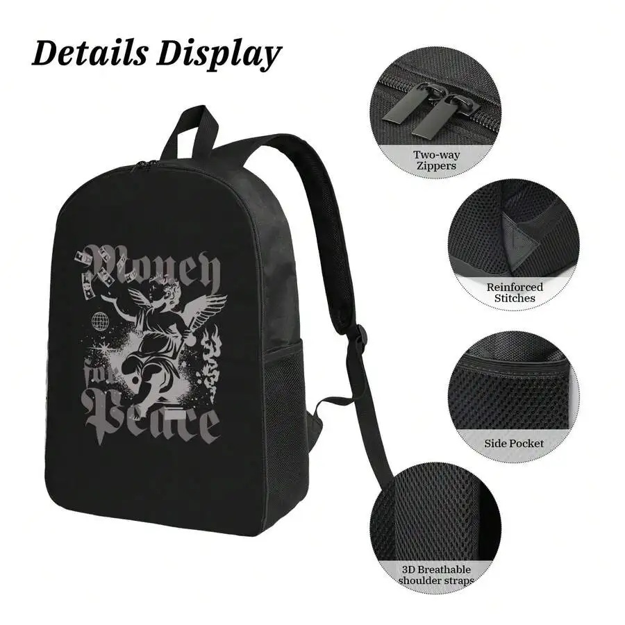 

Vintage Rock Style Waterproof Backpack For Adults With Print Design