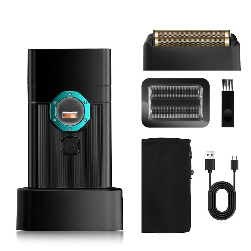 Electric Shaver with Maglev Motor, Dual-Blade Cartridge, Portable Shaver for Men, Facial Grooming, USB Charging Dock