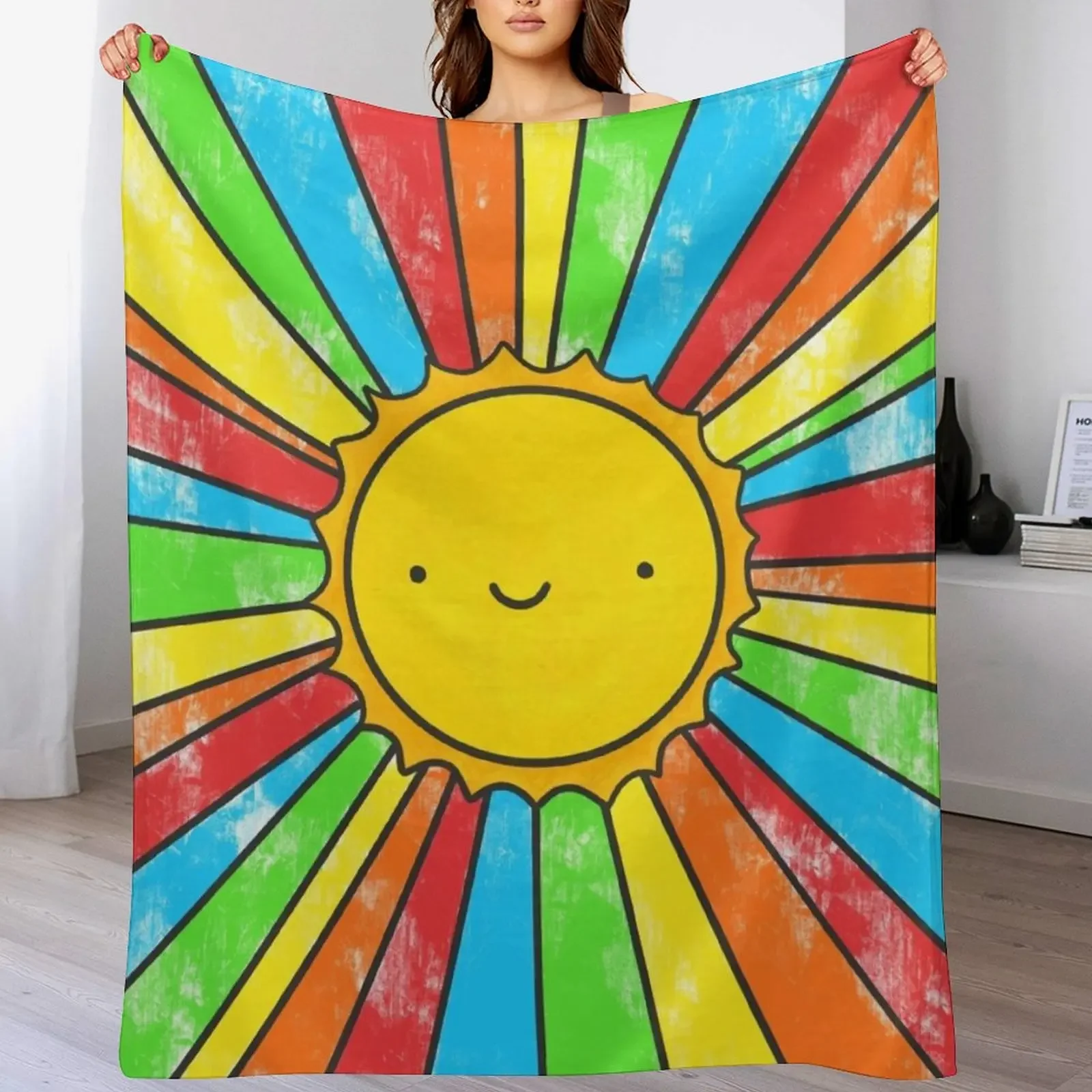 

Radiate Positivity Throw Blanket For Sofa Thin blankets ands Plush Furry Blankets