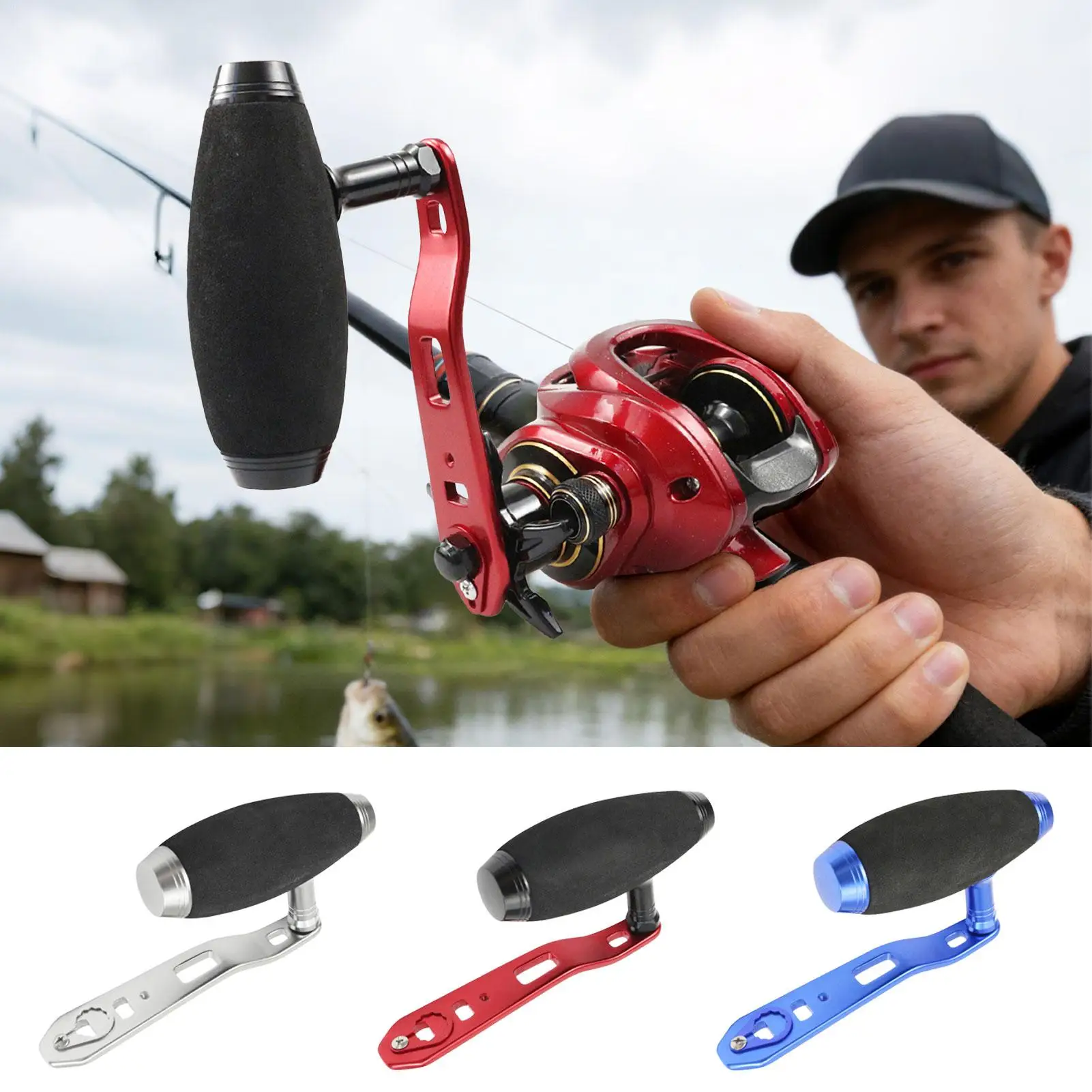 

Replacement Fishing Reel Handles Casting Attachments T-type Fishing Rod Handle Fit 8x5mm Hole For Saltwater Freshwater Lake Pond