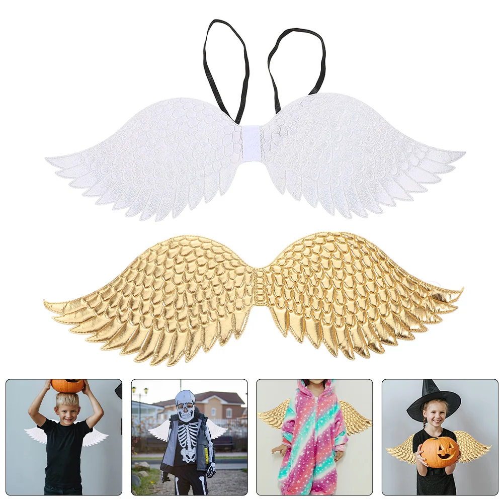 قطعتان من فستان حفلات الهالوين وعيد الميلاد خفيف الوزن للأطفال، زي الملاك لأجنحة الفتيات الصغيرات #1