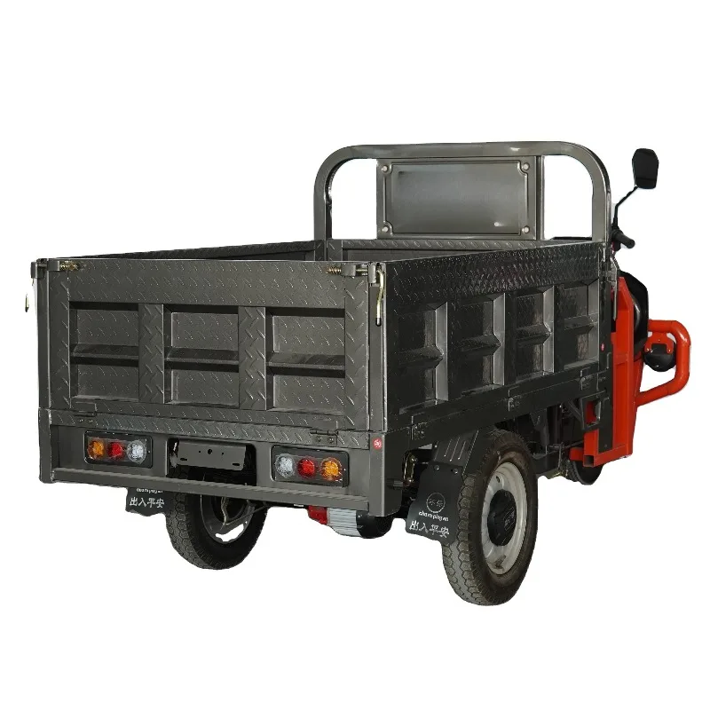 Construction Site Heavy Load Electric Cargo Tricycle, High Climbing 3 Wheel Electric Freight Truck, Semi Open Cabin Transport