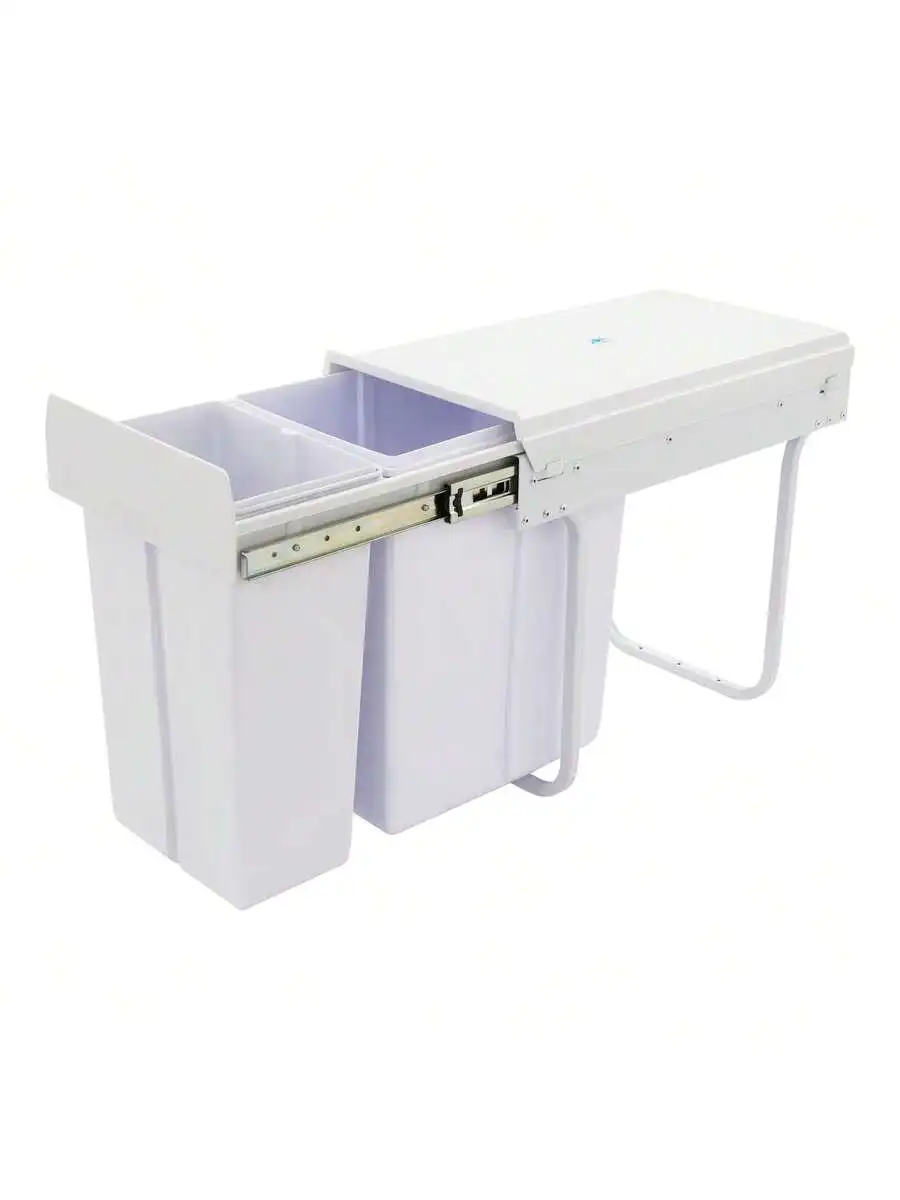 

Pull Out Under Cabinet Trash Can 10L + 20L Dual Compartment Kitchen Garbage Bin