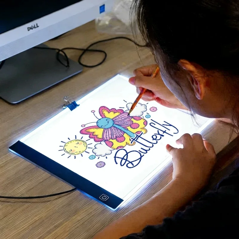 Children Drawing Board A5 LED Drawing Copying Table Transparent Copying Table 3 level Adjustable Brightness Light Notebook