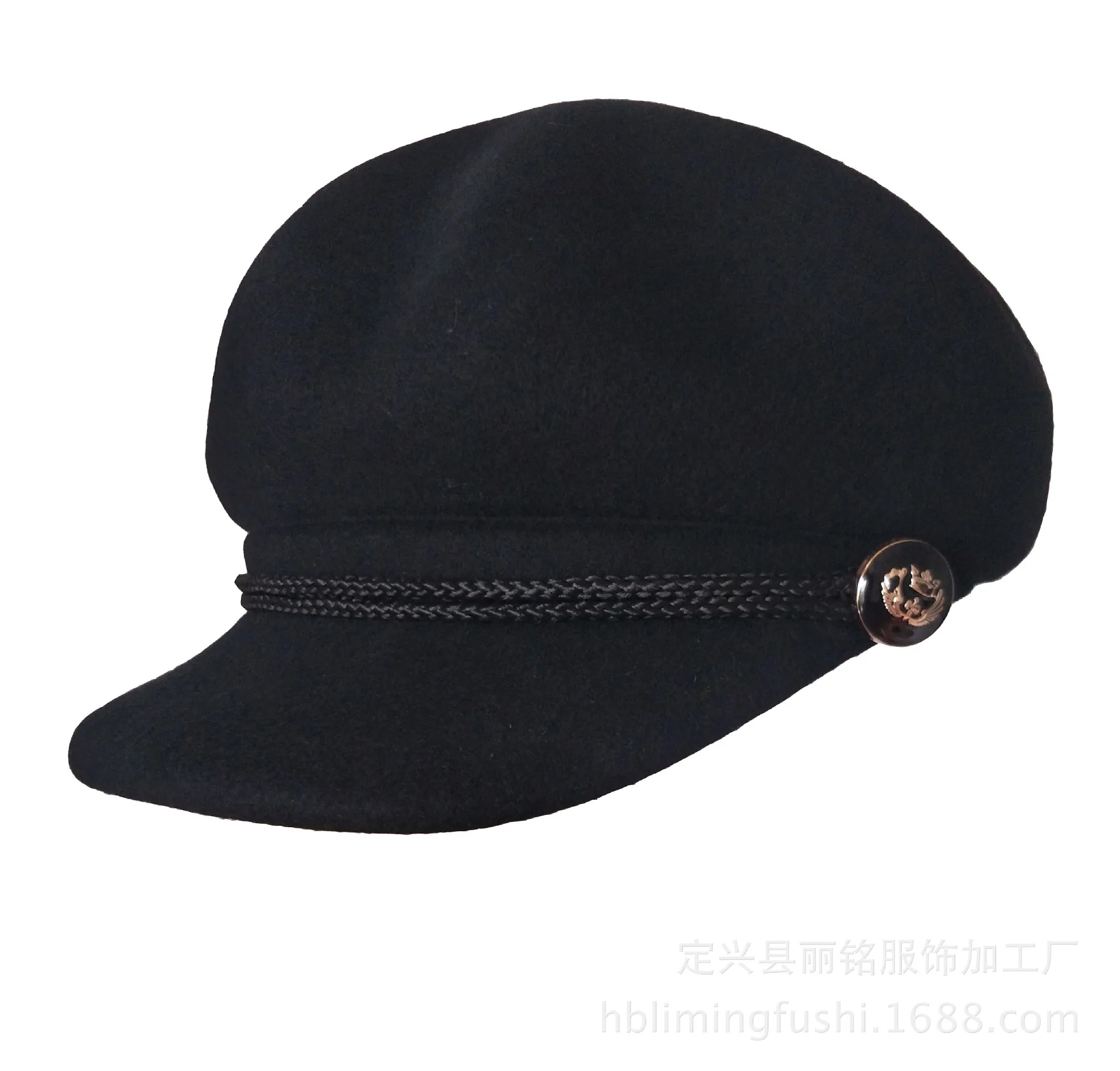 Women Wool Newsboy Hat, Octagonal Beret Painter Cap, Autumn Winter Navy Style Peaked Hat