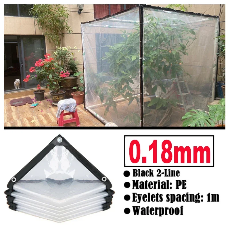 

Thicken Transparent Waterproof Tarpaulin Garden Rainproof Clear Poly Tarp Plant Cover Insulation Shed Cloth with Grommets