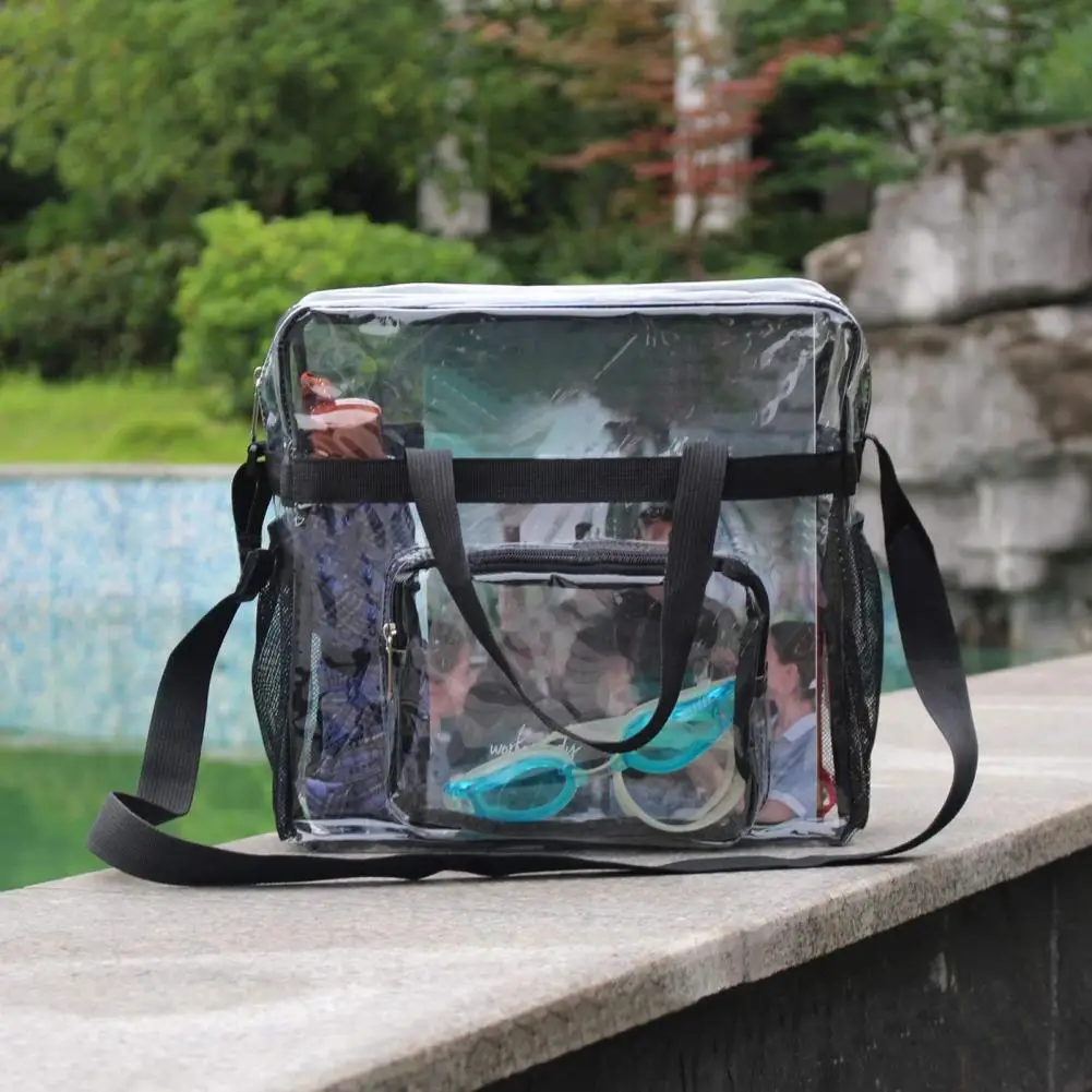 Wash Bag Space-Saving Waterproof Lightweight Women Transparent Labor-saving Tote Storage Bag Daily Life