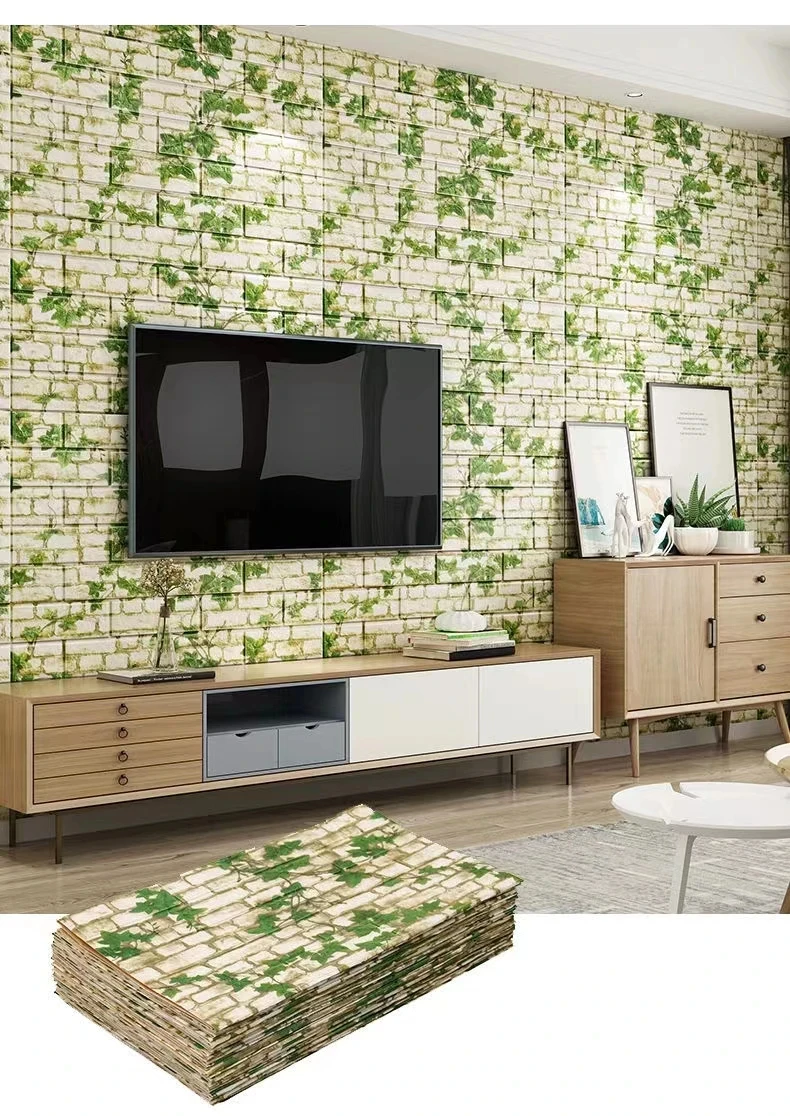 3D Schaum Ziegel Wand Panels Aufkleber Selbstklebende Wasserdichte Wohnzimmer Tapete Wand Aufkleber Home Decor Wandverkleidung TV Hintergrund – Detail 7