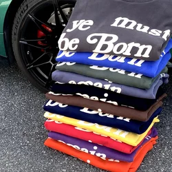 Yao888 kanye Fleece Schaum Kapuze lässig 100% Baumwolle Hoodies für Männer cpfm Overs ize Y2k Letter Print HipHop Mode Tops Pullover