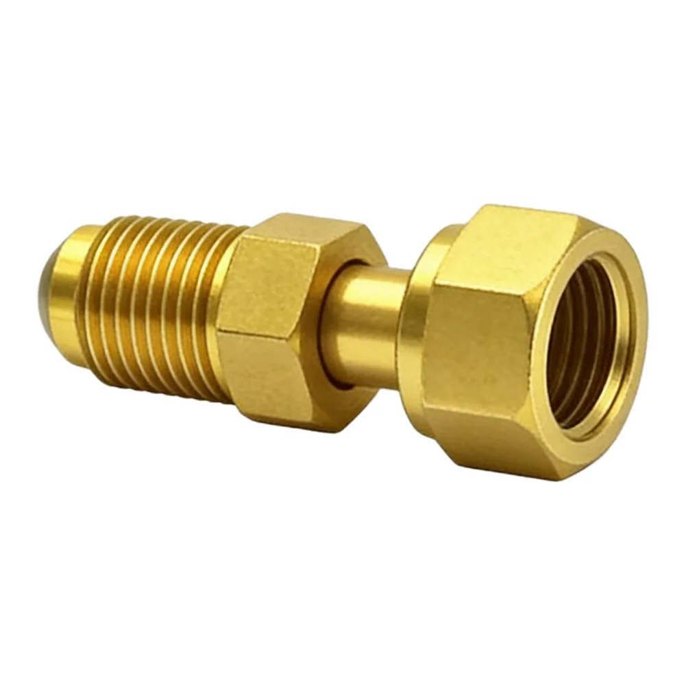 Male Adapter For R410 R32 R22 Gold Male 5/16 X F1/4 SAE Ergonomic Construction Features Sturdy Construction 1pc Adapter