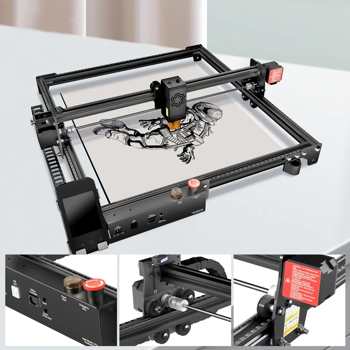 

La ser Master 2 Pro S2 Laser Engraver DIY La ser Marking for Metal with 32-bit Motherboard 400*400mm Area Large Engraving