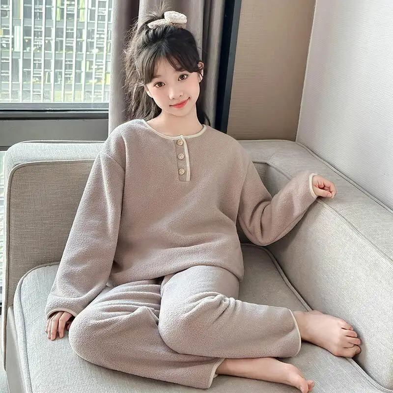 

Girl Autumn Pajamas Two-Piece Set Pullover Pants Autumn Winter Long Sleeves Tops Child Kawaii Fashion Casual Clothing Homewear