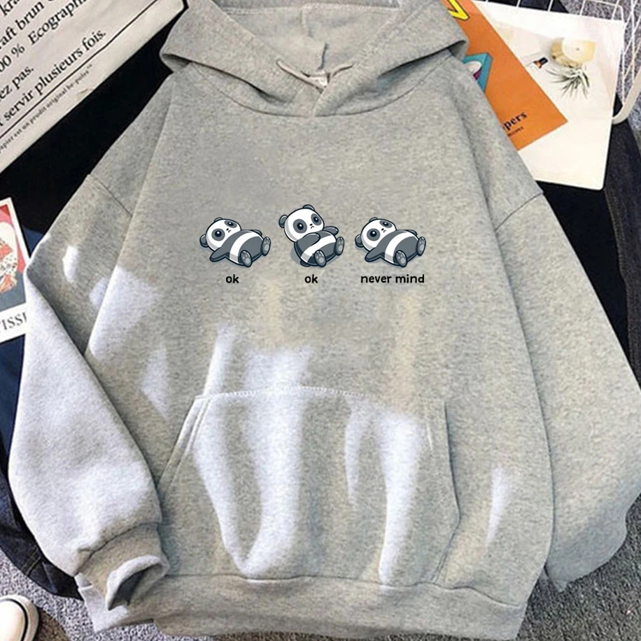 

Cute Panda Pattern Neutral Hoodies Funny Kawaii Loose Casual Hip-hop Men Woman Pullover Street Fashion Harajuku Sweatshirt Tops