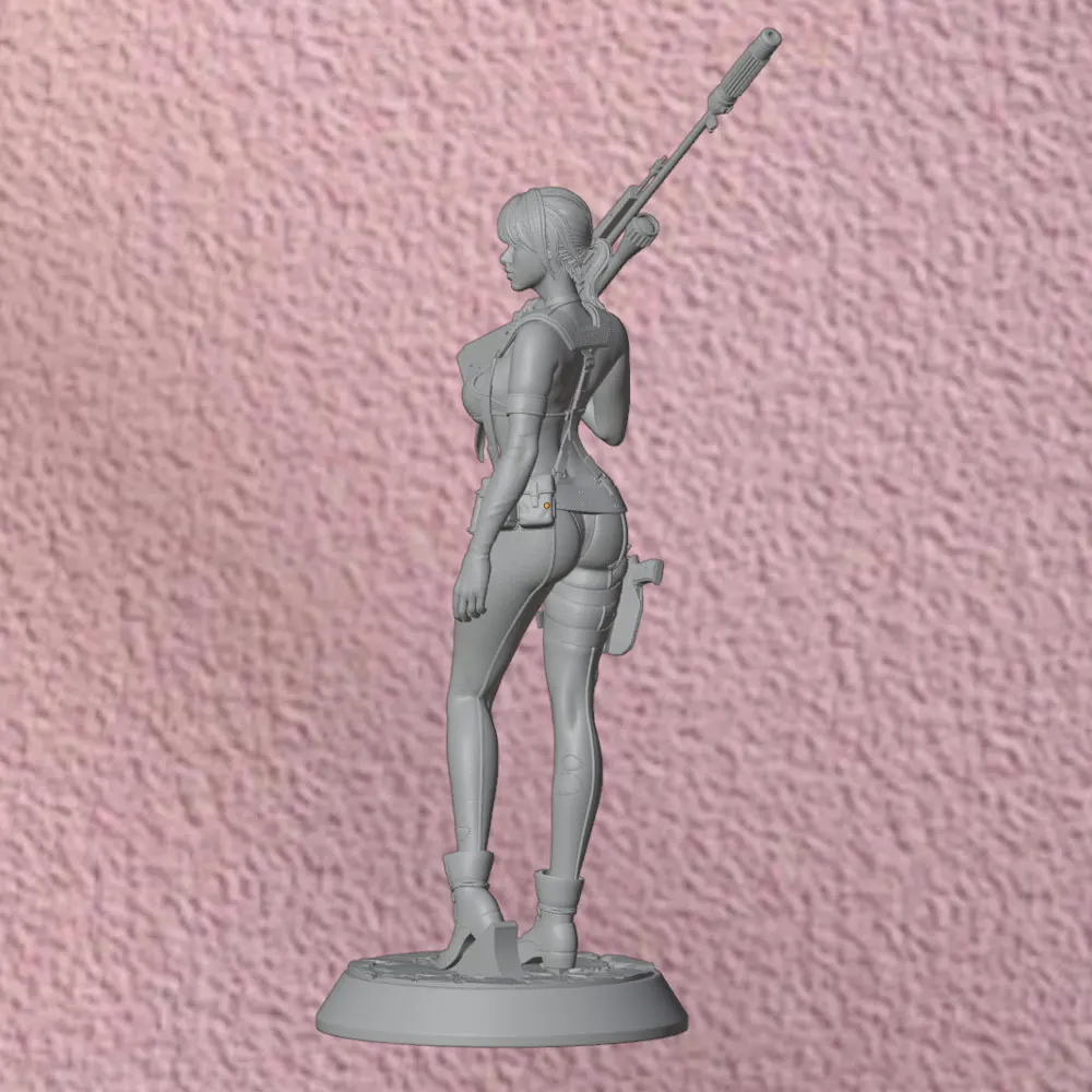 Sniper Girl Sniper Rifle 1/24 Miniature Resin Statue 75mm Handmade Model Kit, 3D Printed Unpainted Resin Model for Hand Painting Collectible Miniature | Complex Designs |   3D Printed Models Suitable for Fantasy Role-Playing Gamers, Collectors, Game Gifts, and Desktop Decorations, Anime Statues, Collectible Items, Handcrafted Appearance, High-Quality Printing.