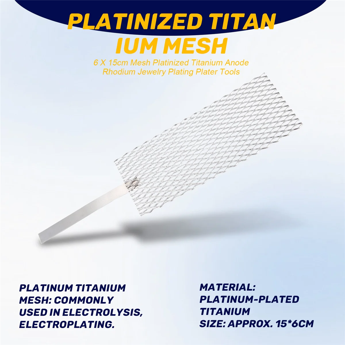 Najnowszy! 6 X 15 cm Siatka Platinizowana Anoda Tytanowa Rodowa Biżuteria Narzędzia Plater