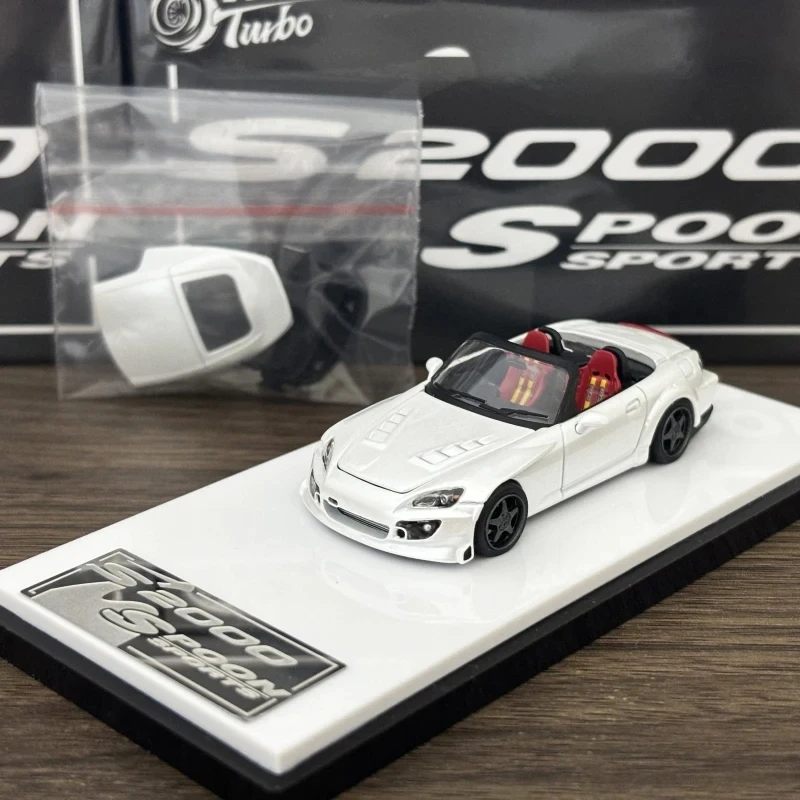 Micro Turbo 1/64 S2000 Spoon White  Limited Edition Alloy Full-Open collectible Car Model